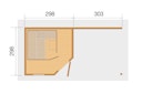 Vorschaubild Weka Blockbohlen Saunahaus Salo 2 (mit 303 cm Anbau) inkl. Elementsauna 28/68 mm