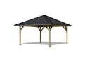 Vorschaubild Karibu 4-Eck Pavillon Holm 1 kesseldruckimprägniert Sparset inkl. Dachschindeln
