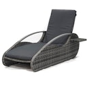 Vorschaubild Garden Pleasure Lounger ALASSIO, Polyrattan Schilfgrau / Kissen 100 % Polyester Antrahzit