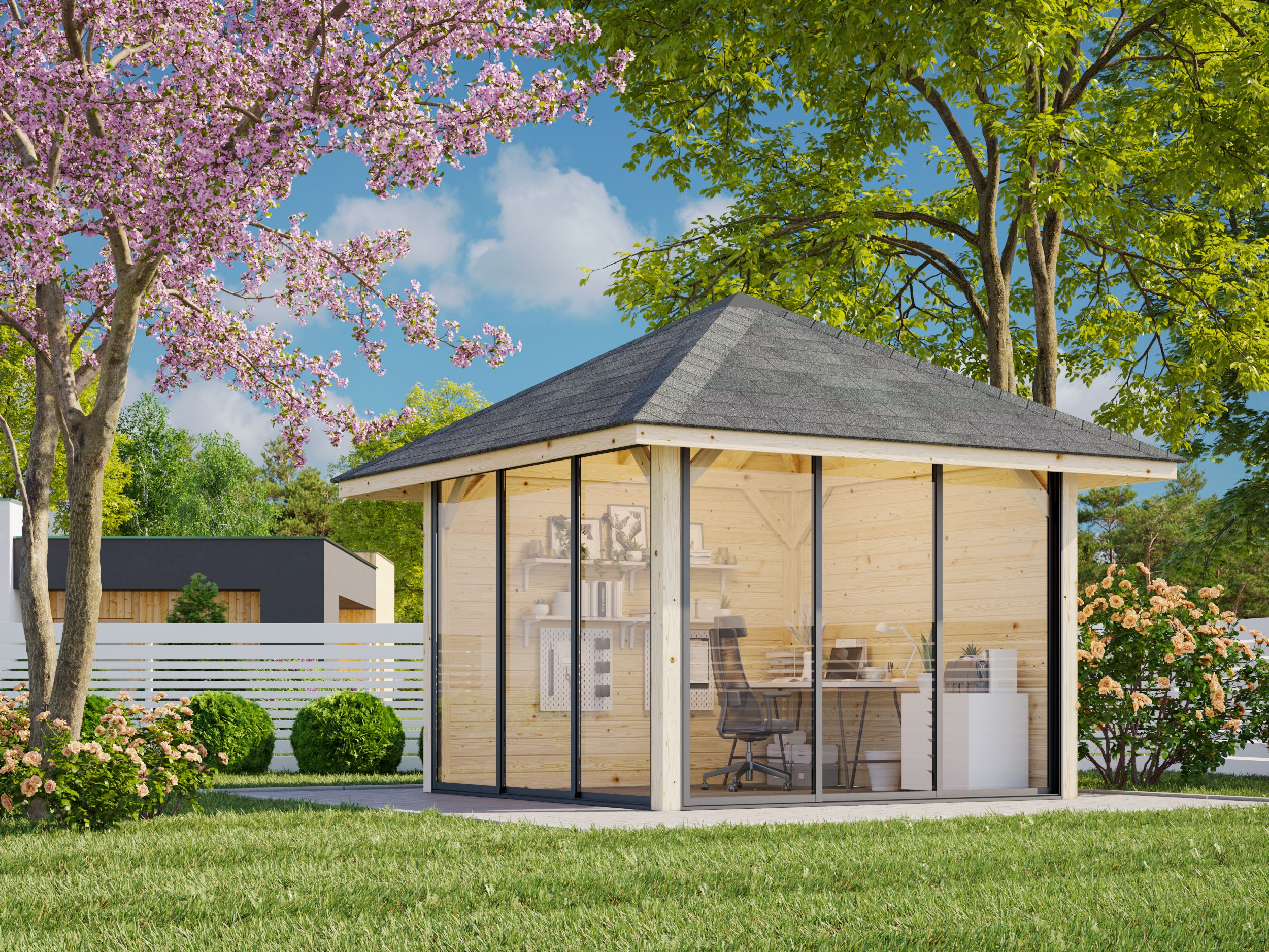 Palmako Pavillon Bianca 8,3 m2 Set 201 Slide - 28 mm
