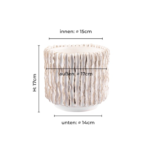 Wikholm form Design Pflanzgefäß / Blumentopf Terrakotta creme ⌀ 15 x H 17 cm
