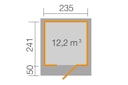 Vorschaubild Weka Gartenhaus Designhaus 172 mit Vordach (50 cm) und Design-Einzeltüre