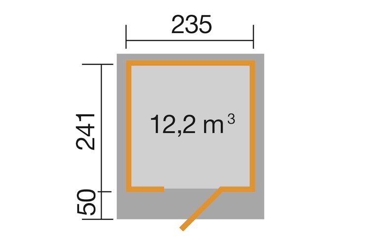 Weka Gartenhaus Designhaus 172 mit Vordach (50 cm) und Design-Einzeltüre