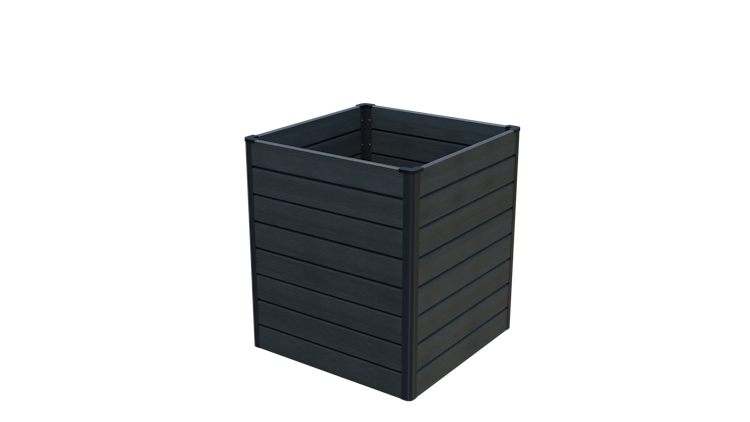 GroJa Solid Rhombus Stecksystem Hochbeet Cube 70 x 70 x 79 cm  Steingrau co-extrudiert