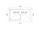 Vorschaubild Palmako Pavillon Bianca 16,6 m² Set 3