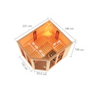 Vorschaubild Karibu Multifunktions-Sauna Ava inkl. Infrarotstrahler mit Eckeinstieg 68 mm inkl. gratis Sauna-Zubehörset im Wert von 234,94 €