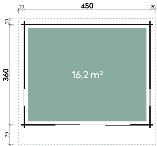 Wolff Finnhaus Gartenhaus Trondheim 70-D isolierverglast XL mit Schiebetür rechts