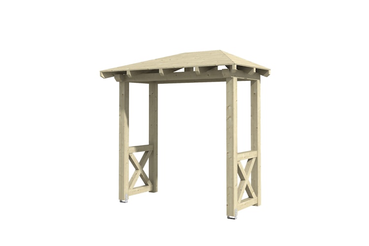 Skan Holz Walmdach Vordach Doppeltür Wismar