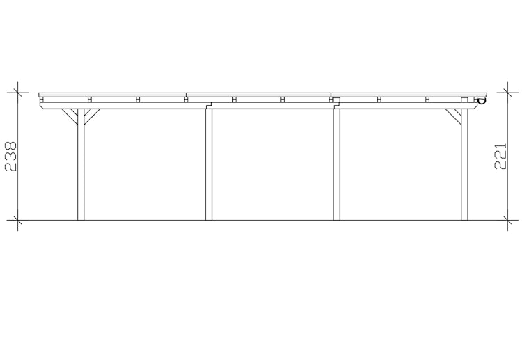 Skan Holz Emsland - Flachdach Carport aus Leimholz Breite 340 cm