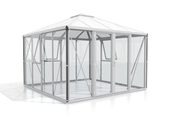 Vitavia Gewächshaus Minos inkl. 3 Seitenfenster - 10,2 m² Alu-blank eloxiert