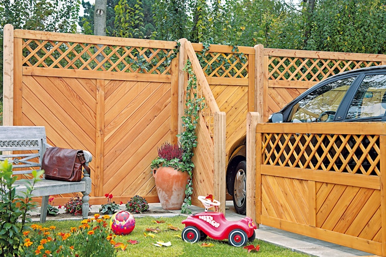 T&J SKAGEN RANK KRONE Sichtschutzzaun Lärche 900 x 1650/1500 mm