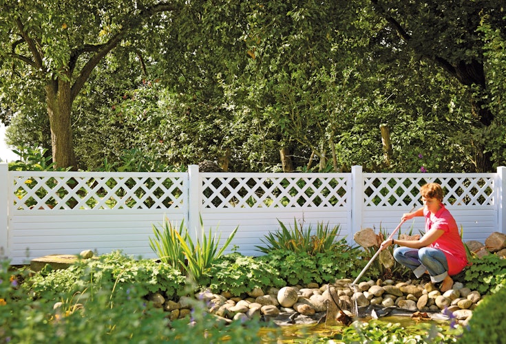 T&J LIGHTLINE Kunststoff Zaun Ranki 1800 x 900 mm, weiß