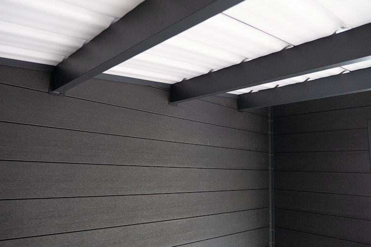 Wolff Finnhaus WPC Gartenhaus Style D / Terra 3030 Anthrazit/Hellgrau - 28 mm 