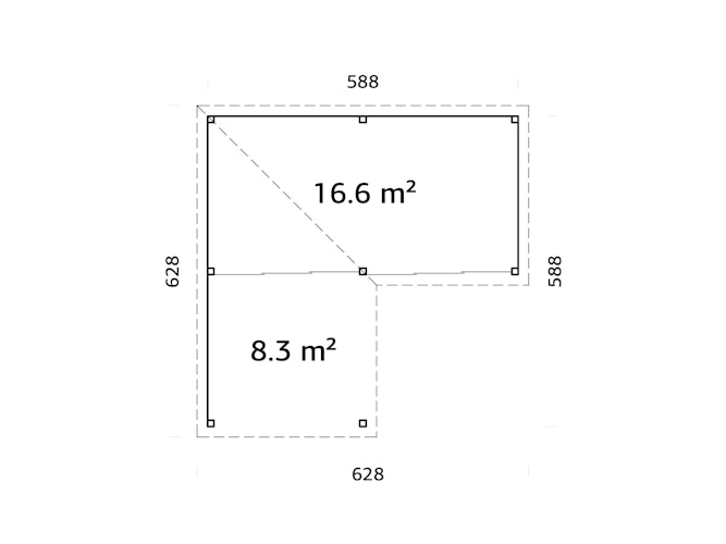 Palmako Gartenhaus Connect Lenna 24,9 m² Set 713 Slide Plus mit Isolierglas-Schiebetüren - 28 mm