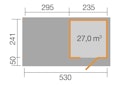 Vorschaubild Weka Gartenhaus Designhaus 172 B mit Design-Einzeltüre und Anbau (295 cm)