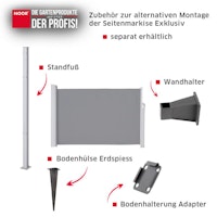 Noor Standpfosten für Seitenmarkise Exklusiv