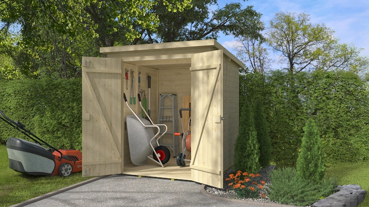 Weka Gartenhaus Mori mit Pultdach - 13 mm