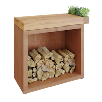 OFYR Butcher Block Storage 90 Corten Teakholz