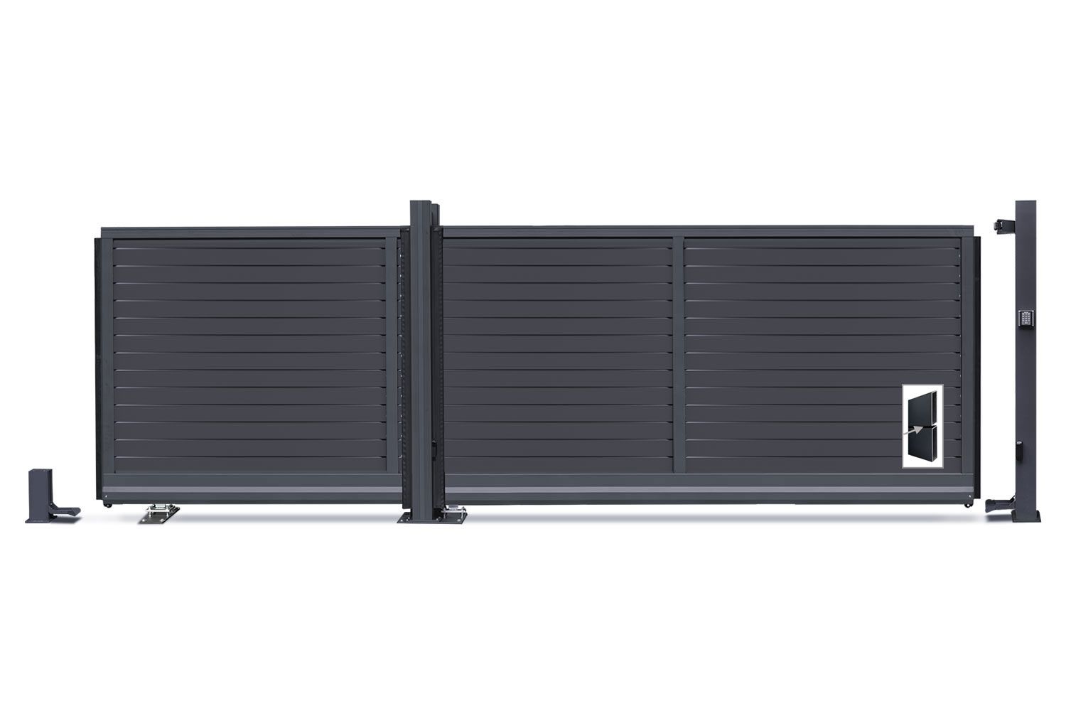 dz VIDUAL Slide Schiebetor Pure 100 x 20 mm Rhombusprofil - Durchblick nach oben