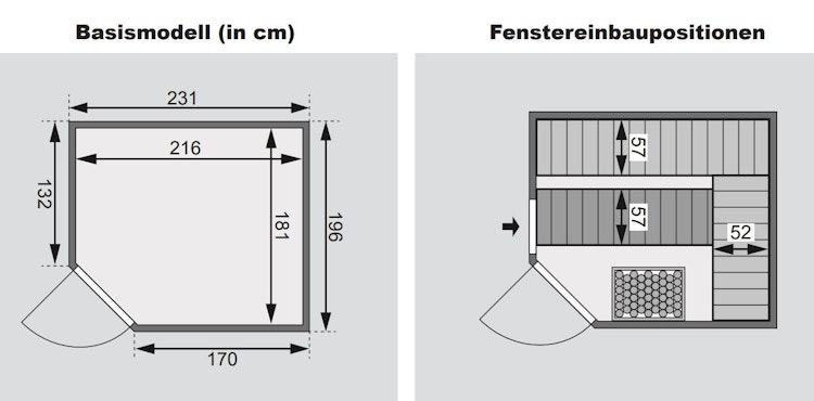 Karibu Woodfeeling Sauna Horna - 68 mm Aktionssauna inkl. gratis Sauna-Zubehörset im Wert von 234,94 €