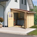 Vorschaubild Karibu Premium Gartenhaus Bomlitz 2/3/4 naturbelassen - 19 mm