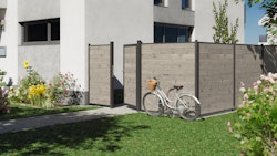 TraumGarten SYSTEM Holz Thermo massiv Zaunfeld-Set schmal 90 x 184