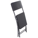 Vorschaubild Garden Pleasure Balkonmöbel Set VENTANA, Klapptisch 62 x 62 cm + 2 Klappstühle, Stahl Dunkelgrau / Kunststoff Schwarz