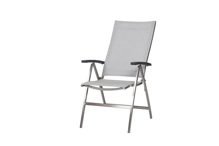 Diamond Garden Hochlehner ANCONA, Edelstahl gebürstet / Kunststoffgewebe Hellgrau