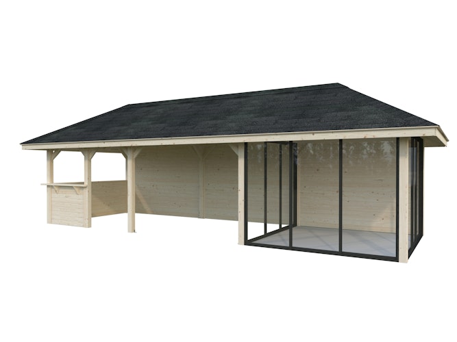 Palmako Pavillon Bianca 24,9 m² Set 516 Slide Plus mit Isolierglas-Schiebetüren