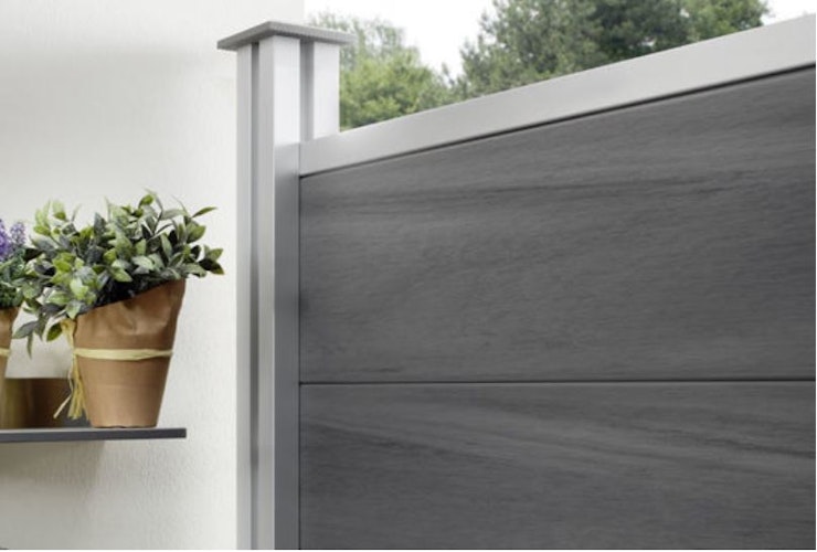 OSMO Sichtblende Multi-Fence Co-Extrusion Grundelement Aluminium 180x178 cm