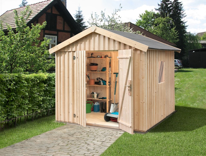 Weka Schwedenhaus - 32 mm (aufgedoppelt) Gartenhaus sägerau