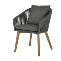 Diamond Garden Dining Sessel KOS, Teak / Rope / Kissen Olefin (100 % Polypropylen)