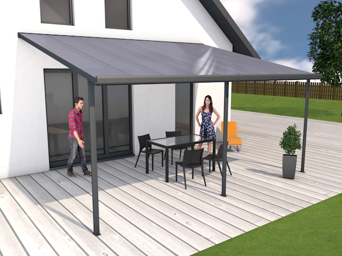 Gutta Standard Terrassendachsystem Typ D/E/F weiß/anthrazit