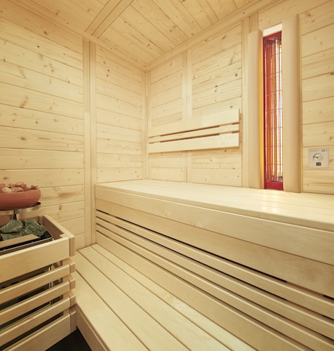 Infraworld Sauna Vitalis 148 Complete Set - 40 mm Massivholzsauna inkl. 5-teiligem gratis Zubehörset