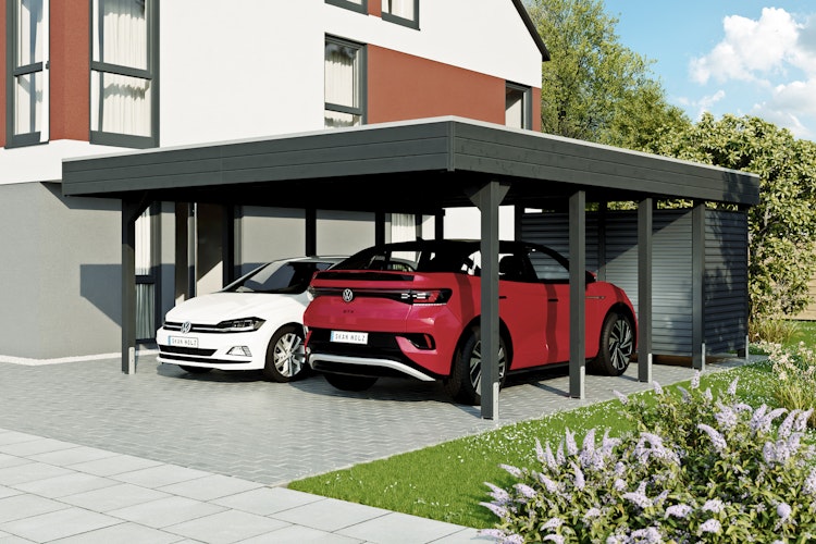 Skan Holz Carport Friesland Hybrid Set 14 557x708 cm inkl. Abstellraum