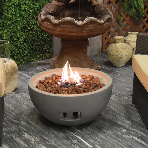 Gas Feuerstelle Nantucket aus Faserbeton in Betonoptik grau