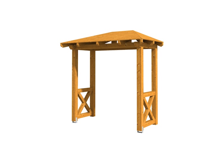 Skan Holz Walmdach Vordach Doppeltür Wismar