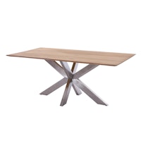 Diamond Garden Tisch MARBELLA Fase 190 x 100 cm, Edelstahl / Recycled Teak