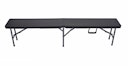 Vorschaubild Garden Pleasure Gartenmöbel Set VENTANA, Klapptisch 180 x 74 cm + 2 Klappbänke, Stahl Dunkelgrau / Kunststoff Schwarz