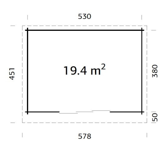 Palmako Gartenhaus Lea 19,4 m² mit Schiebetür - 44 mm