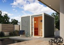 Vorschaubild Karibu Gartensauna Saunahaus Cuben inkl. Vorraum, terragrau inkl. gratis Sauna-Zubehörset im Wert von 234,94 €