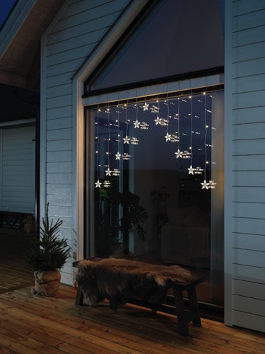 Konstsmide Weihnachtsbeleuchtung  LED Lichtervorhang 12 klare Sterne