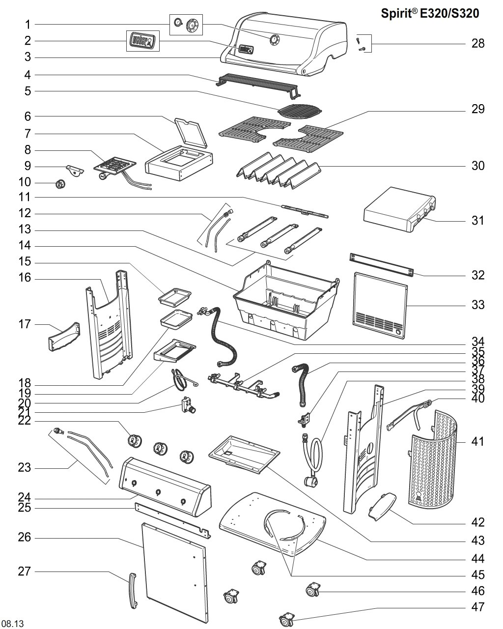 Explosionszeichnung Ersatzteile