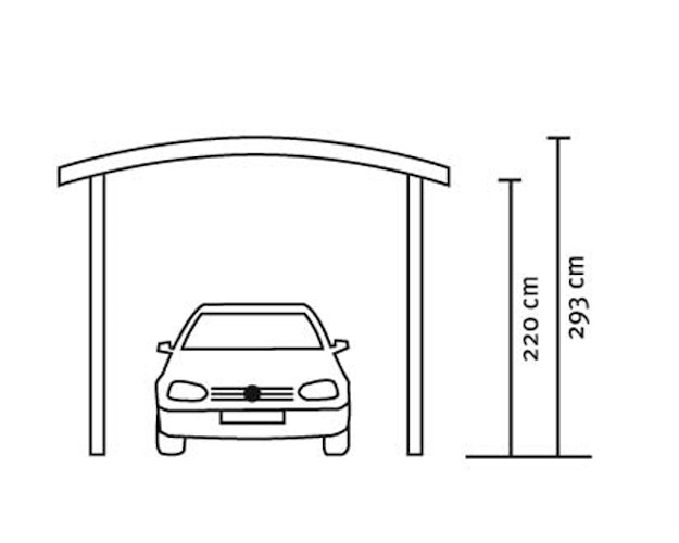 Skan Holz Franken - Bogendach Einzelcarport aus Leimholz Breite 376 cm