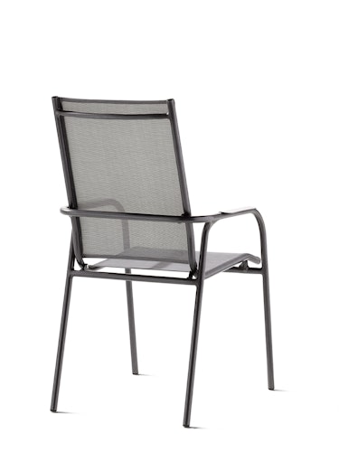 Sieger Stapelsessel SIRIO, Aluminium Eisengrau / Textilux Hellgrau - Abverkauf / Einzelstück