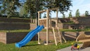 Vorschaubild Akubi Kinderspielturm Anna mit Pultdach inkl. Wellenrutsche und Netzrampe