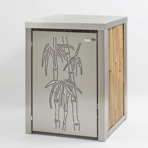 BambusBASIS Mülltonnenbox Edelstahl für 240 l-Tonne  -  1-/2-/3-er Box