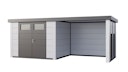 Vorschaubild Telluria Metallgerätehaus Classico 3024 mit Lounge Anbau small inkl. 2 Fenstern