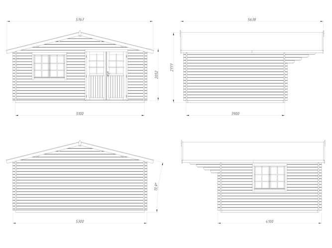 Palmako Gartenhaus Sally 19,1 m² - 44 mm