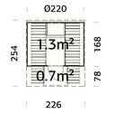 Vorschaubild Palmako Saunafass Anita 1,3 + 0,7m² mit Glaswand